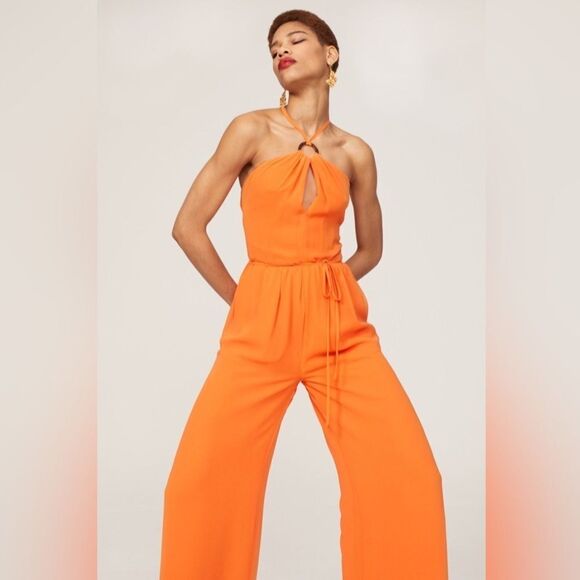 TOCCIN X RTR Orange Halter Jumpsuit size 12 - Picture 5 of 5